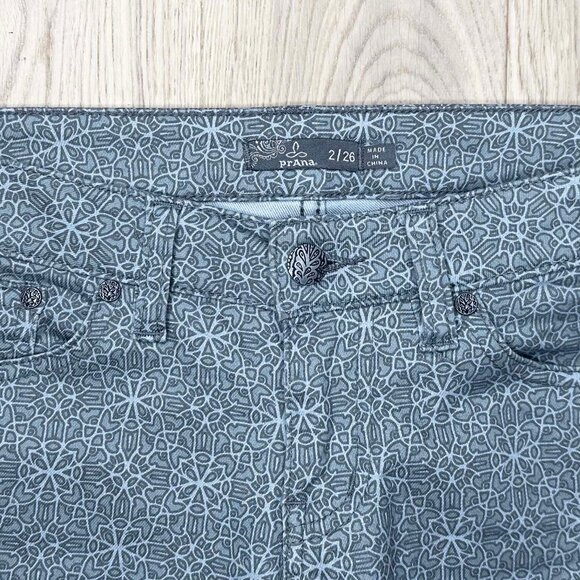 NWOT Women's Prana Kayla Stretch Printed Pants Jeans Gray Sz2/4 - Picture 9 of 9